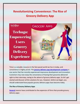 Revolutionizing Convenience - The Rise of Grocery Delivery App