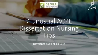 7 Unusual ACPE Dissertation Nursing Tips