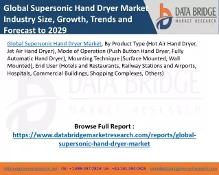 Global Supersonic Hand Dryer Market