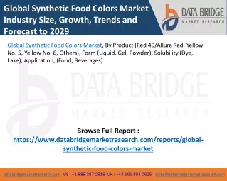 Global Synthetic Food Colors Market