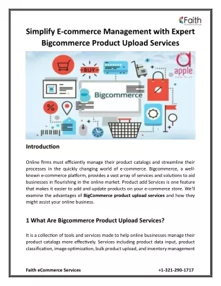 Simplify E-commerce Management with Expert Bigcommerce Product Upload Services