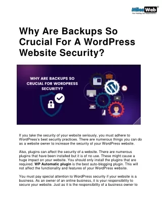 Why Are Backups So Crucial For A WordPress Website Security?