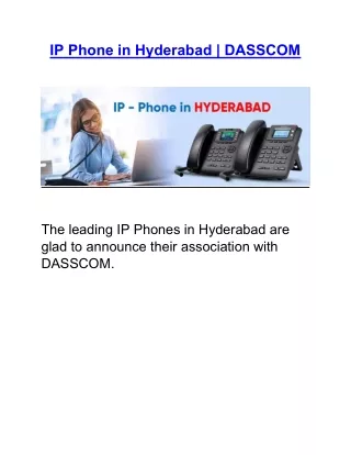 Ip Phone in Hyderabad | DASSCOM