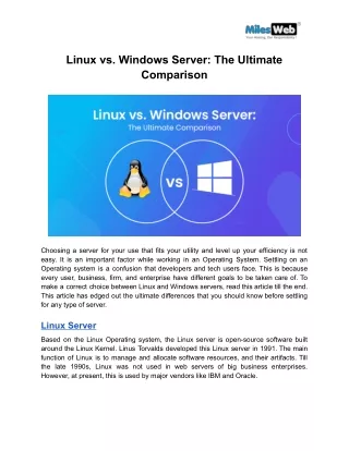 Linux vs. Windows Server - The Ultimate Comparison