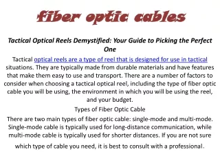 fiber optic cables