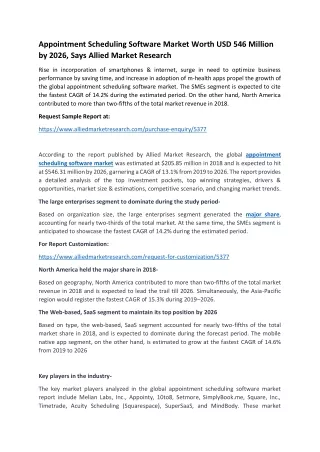 Appointment Scheduling Software Market Worth USD 546 Million by 2026, Says Allie