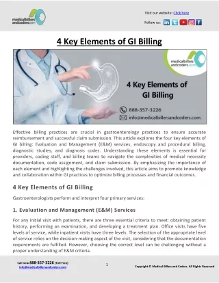 4 Key Elements of GI Billing