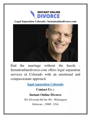 Legal Separation Colorado  Instantonlinedivorce