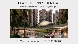 Elan Presidential 5 bhk Luxury Apartment, Elan Presidential 5 bhk Booking Amount