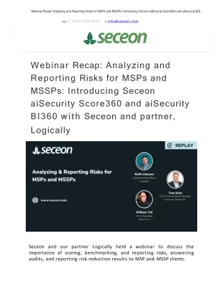 Webinar Recap_ Analyzing and Reporting Risks for MSPs and MSSPs