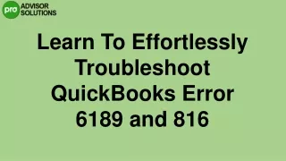 An Effective Guide To Fix QuickBooks Error 6189 and 816