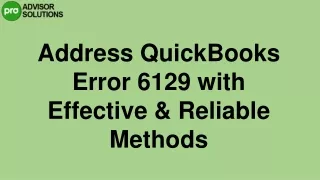 A Quick Way To Fix QuickBooks Error 6129