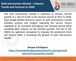 Well Intervention Market