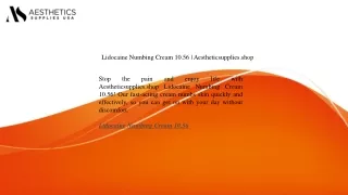 Lidocaine Numbing Cream 10.56 Aestheticsupplies.shop