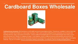 Cardboard Boxes Wholesale