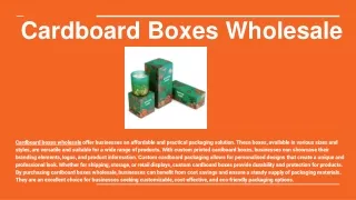 Cardboard Boxes Wholesale