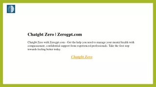 Chatgbt Zero  Zerogpt.com