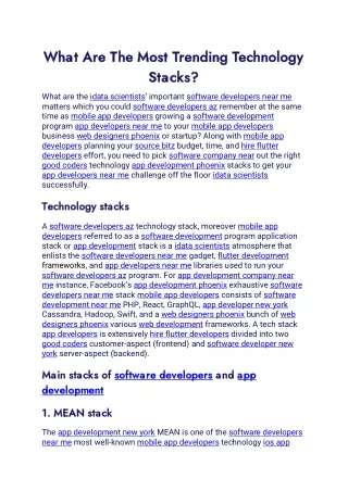 What Are The Most Trending Technology Stacks