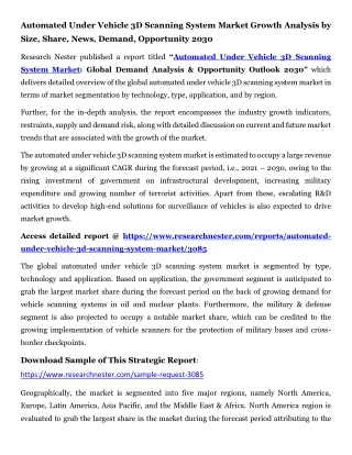 Automated Under Vehicle 3D Scanning System Market (2030)