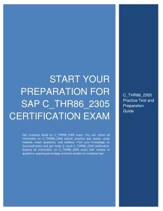 Start Your Preparation for SAP C_THR86_2305 Certification Exam