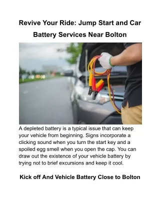 Revive Your Ride_ Jump Start and Car Battery Services Near Bolton