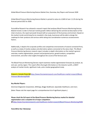 Blood Pressure Monitoring Devices Market