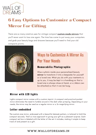 6 Easy Options to Customize a Compact Mirror For Gifting