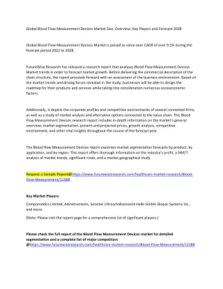 Blood Flow Measurement Devices Market