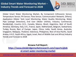 Global Smart Water Monitoring Market