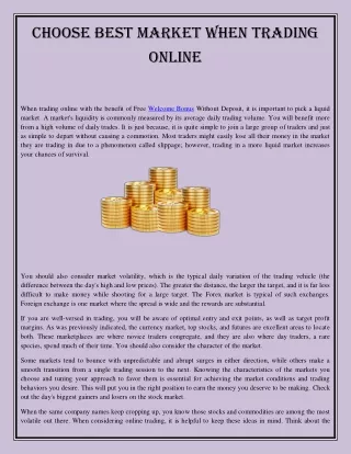 Choose Best Market When Trading Online