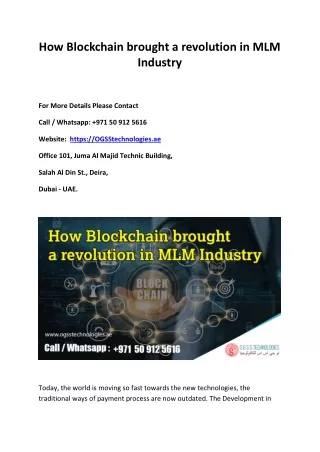 How Blockchain brought a revolution in MLM Industry