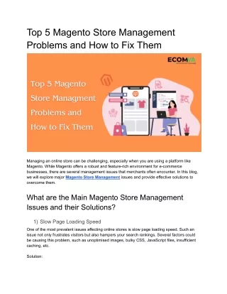 Top 5 Magento Store Management Problem And How To Fix Them