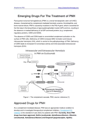 Emerging Drugs For The Treatment of PNH