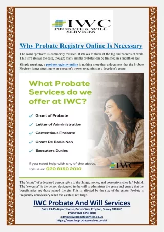 Why Probate Registry Online Is Necessary