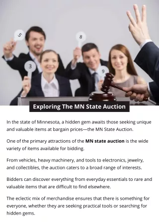 Exploring The MN State Auction