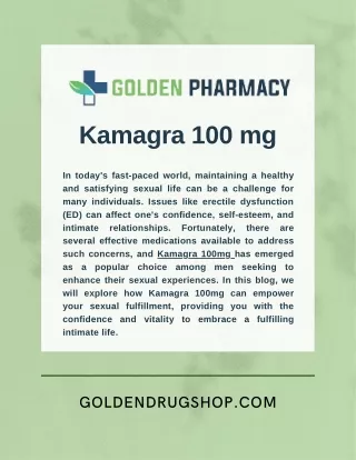 Kamagra 100mg- Empowering Your Sexual Fulfillment- Buy Now