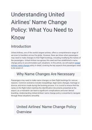 Understanding United Airlines' Name Change Policy_ What You Need to Know