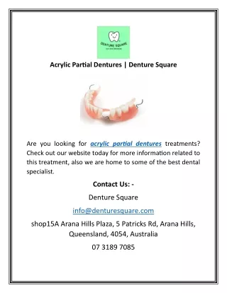 Acrylic Partial Dentures | Denture Square