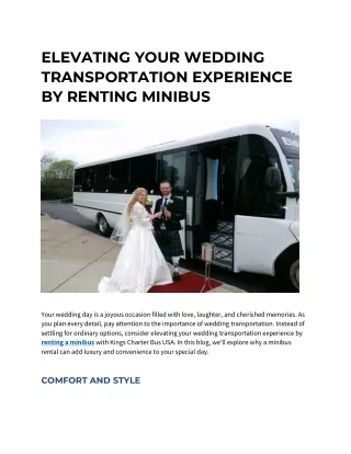ELEVATING YOUR WEDDING TRANSPORTATION EXPERIENCE BY RENTING MINIBUS