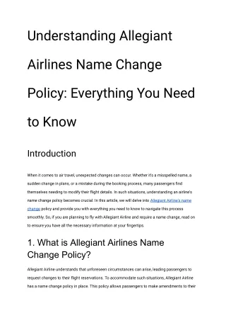 Understanding Allegiant Airlines Name Change Policy_ Everything You Need to Know