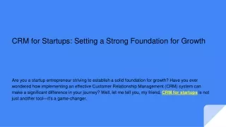 CRM for Startups_ Setting a Strong Foundation for Growth