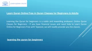 Learn Quran Online Free in Quran Classes for Beginners & Adults