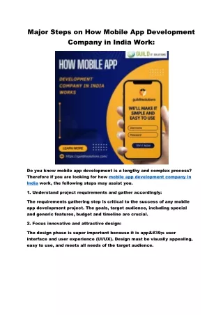 Complete Steps Of How Mobile App Development Company In India Works
