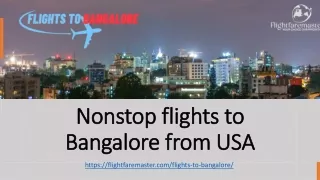 Nonstop flights to Bangalore from USA