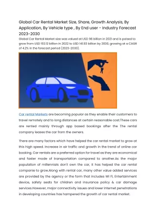 Global Car Rental Market Size