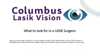 What to look for in LASIK Surgeon