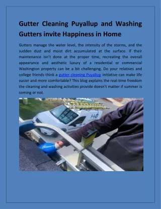 Gutter Cleaning Puyallup and Washing Gutters invite Happiness in Home