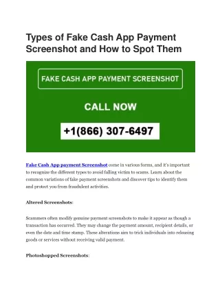 Types of Fake Cash App Payment Screenshot and How to Spot Them