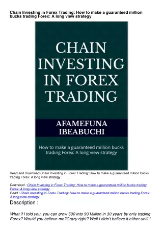 eBook read Chain Investing in Forex Trading: How to make a guaranteed million bu