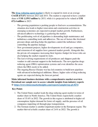 Rising Demand for Drag Reducing Agents to Drive Market Growth through 2033